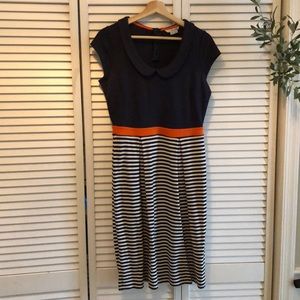 Boden Retro Stripe Cap Sleeve Dress